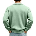 thumbnail image 4 of Dresfit Mens Quarter Zip Sweatshirt Lapel Waffle Pullover 2026 Winter Color Block Long Sleeve Sweater with Pockets Lightweight Big and Tall Half Zip Tops Light Green S, 4 of 6