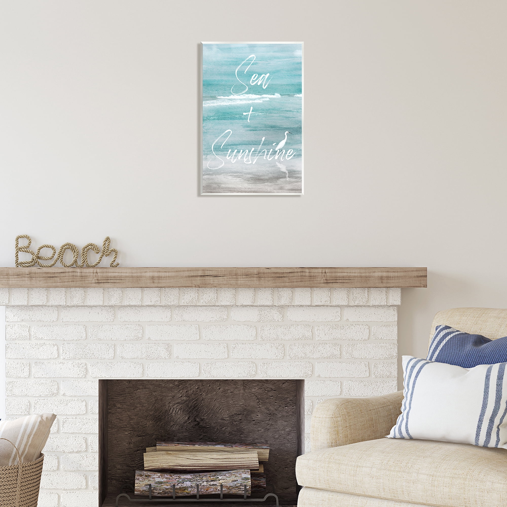 Stupell Industries Sea & Sunshine Phrase Animals & Insects Painting Unframed Art Print Wall Art, 13 x 19