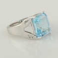 thumbnail image 2 of KIRAN FINE JEWEL Emerald Cut Blue Topaz Cocktail Band Ring 925 Silver Wedding Anniversary Engagement Women Gemstone Statement Jewelry Gift For Her, 2 of 5