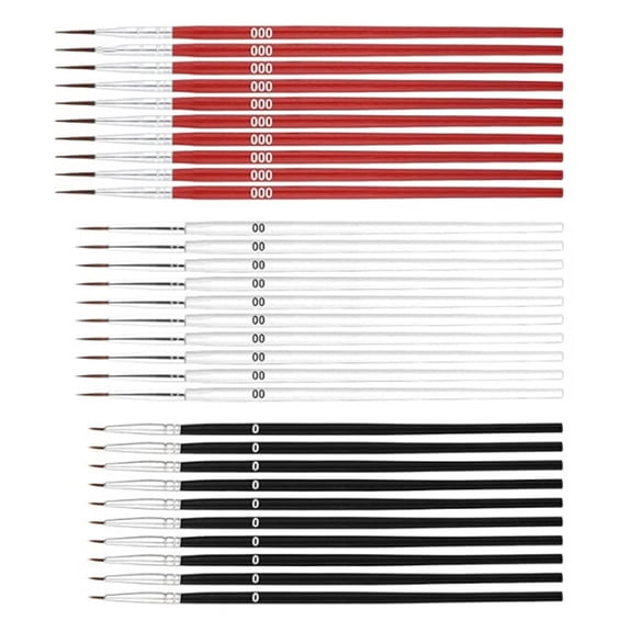 30 Pcs/Set Tiny Detail Paint Brushes #0 #00 #000 Fine Paint Brush Small Liner Tip Paint Brushes for Painting
