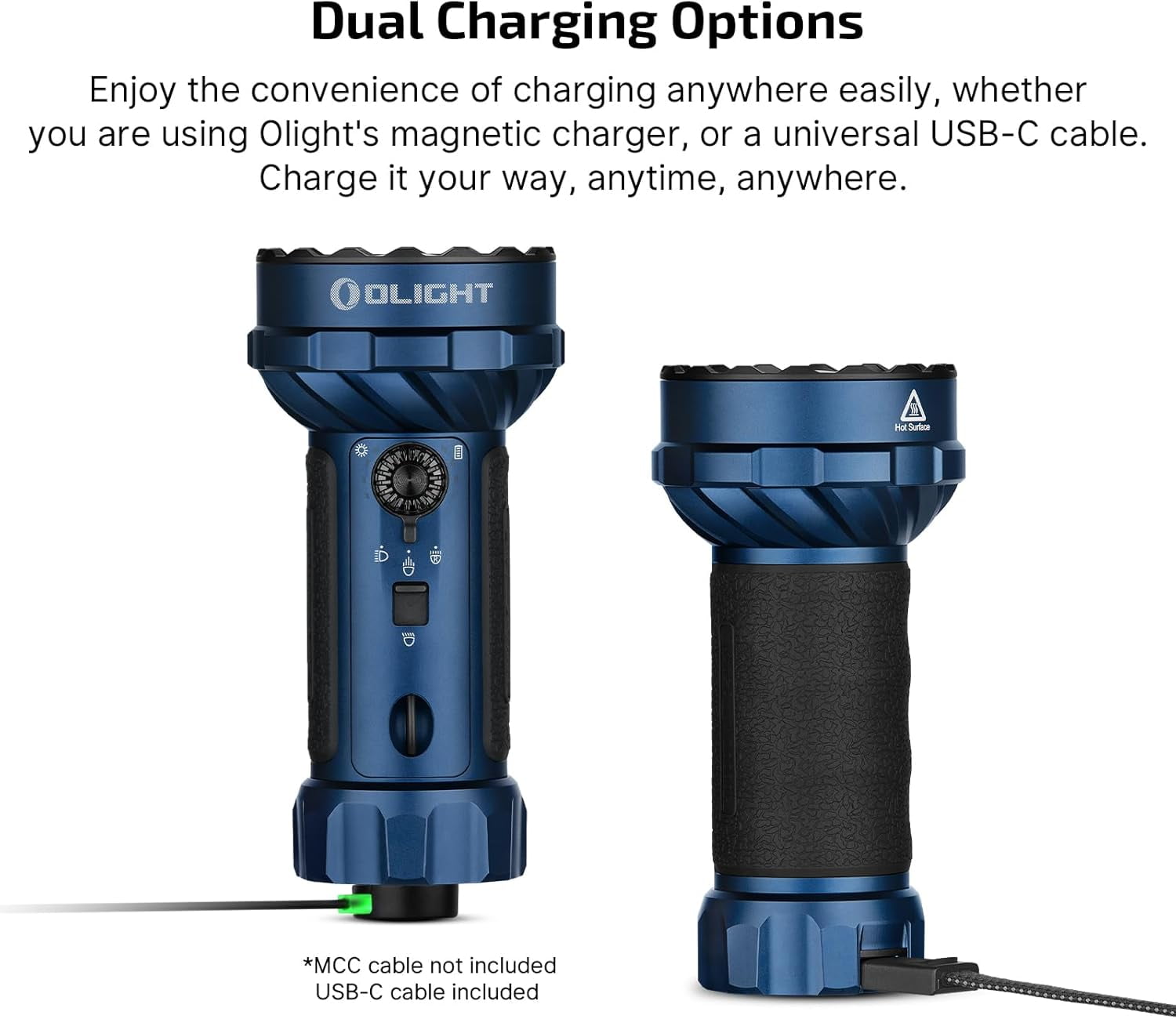 OLIGHT Marauder Mini 2 Bright Flashlight 10,000 Lumen with 750 Meters Beam Distance, Rechargeable Light with Dual Charging & 5 Lighting Modes for Outdoor, Camping, Emergencies (Midnight Blue)