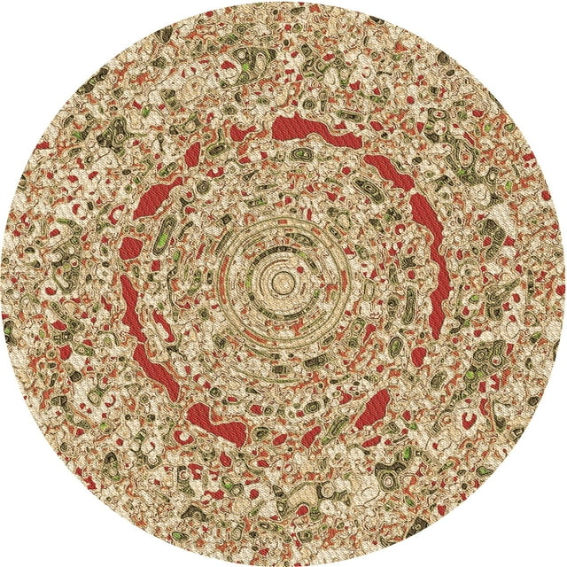 Ahgly Company Tapis d'Intérieur Lavable en Machine Carré Rouge Transitionnel, 3 Pieds Carré