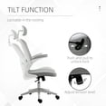 thumbnail image 4 of Vinsetto High Back Mesh Chair, Home Office Task Computer Chair with Adjustable Height, Lumbar Back Support, Headrest, and Arms, Gray, 4 of 9