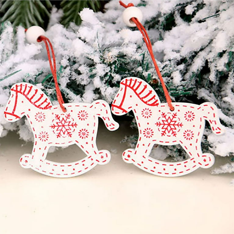 定期入れの Tree Christmas Pieces 12 Ornaments Wood Style Victorian アンティーク雑貨