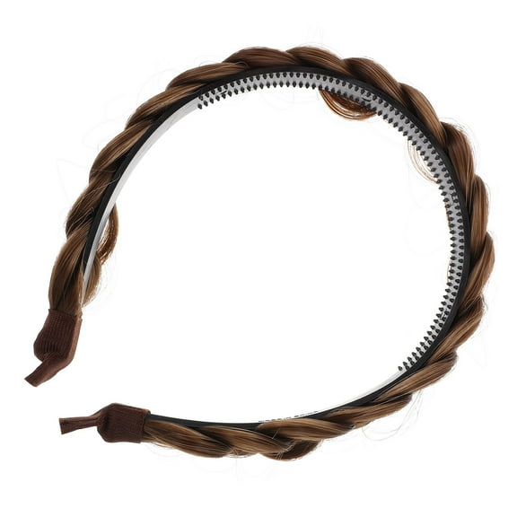 AURARMLET Brown Fake Braid Wig Headband Hair Braid Practical Style Comfortable Everyday Wear Hair Accessory