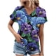 thumbnail image 1 of Top de Verano de las Mujeres Árbol Impresión V-Cuello Casual Manga Corta, Tops Cortos para las Mujeres, 1 of 5