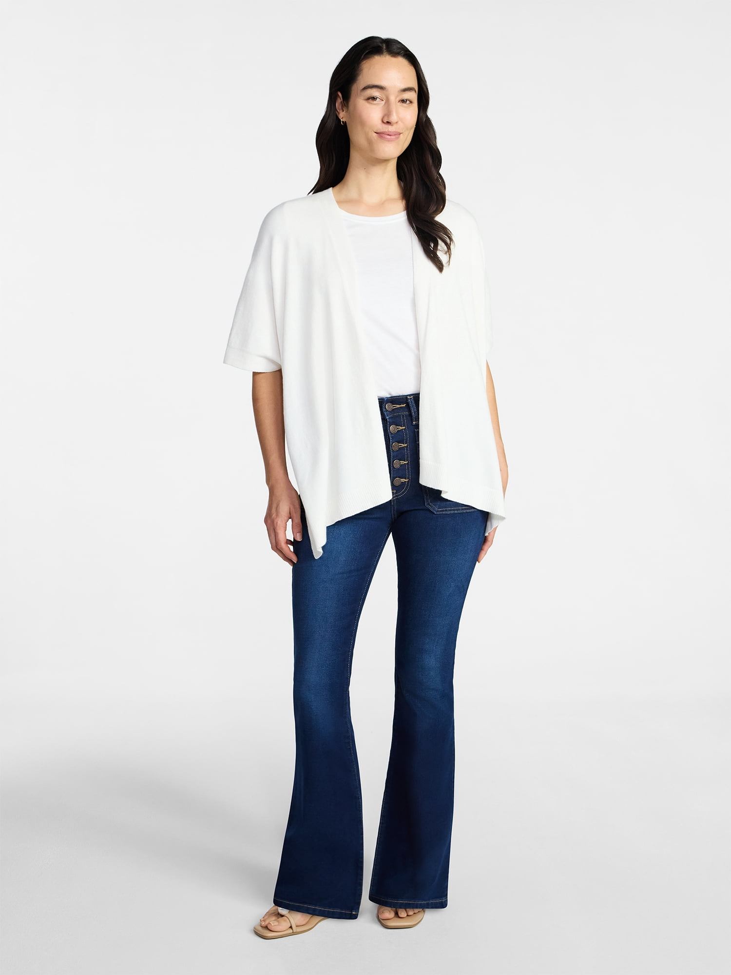 Time and Tru Women's and Women’s Plus Open Front Knit Wrap. Lightweight, Sizes S/M-2XL/3XL
