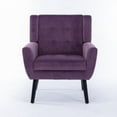 thumbnail image 4 of Modern Accent Chair, Upholstered Button Tufted Armchair, Linen Fabric Sofa Chairs, Ergonomics Accent Chair, Living Room Chair, Bedroom Chair, Home Chair with Black Legs for Bedroom, Lavender Purple, 4 of 7