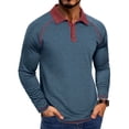 thumbnail image 1 of FAIWAD Mens Muscle Shirts Long Sleeve Lapel Button up Pullover Plus Size Casual Lightweight Basic Top, 1 of 5