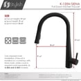 thumbnail image 4 of Stylish Siena One-Handle Matte Black Pull Down Kitchen Faucet Height 17¾" K-135N, 4 of 9