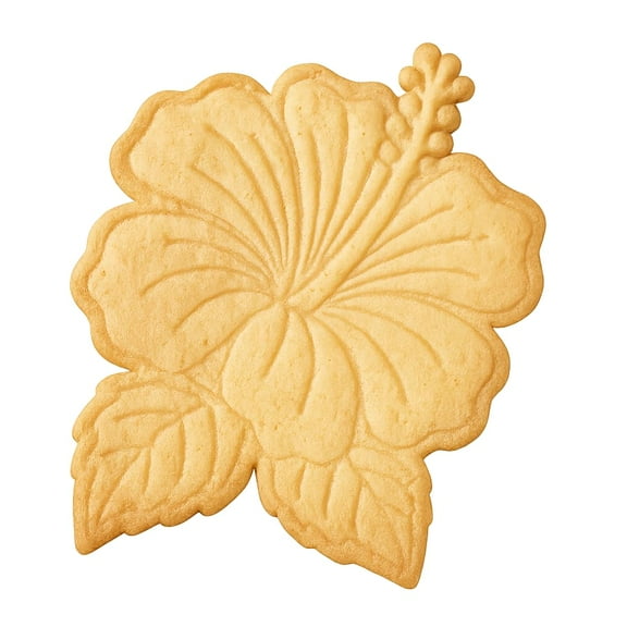 Hibiscus Flower Cookie Cutter & Stamp 4x3.2" for Baking Fondant Clay Embosser