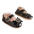 thumbnail image 3 of Zanarzt Baby Girls' Flats Baby Girls Mary Jane Flats, Non Slip Soft Sole, Leather Bowknot Dress Shoes Newborn Infant Toddler First Walker Black,US 5, 3 of 8