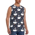 thumbnail image 2 of Bingfone Swan And Flowers1 Pattern Men's Tank Tops Workout Sleeveless Tee Shirts Running Beach Tanks for Men-Large, 2 of 4