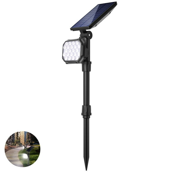 JSOT 1PCS 700lm Solar Lights Outdoor, LED Landscape Spotlights for Garden Walkway Yard Porch, Driveway, Pathway, Lawn, Pool, White Light