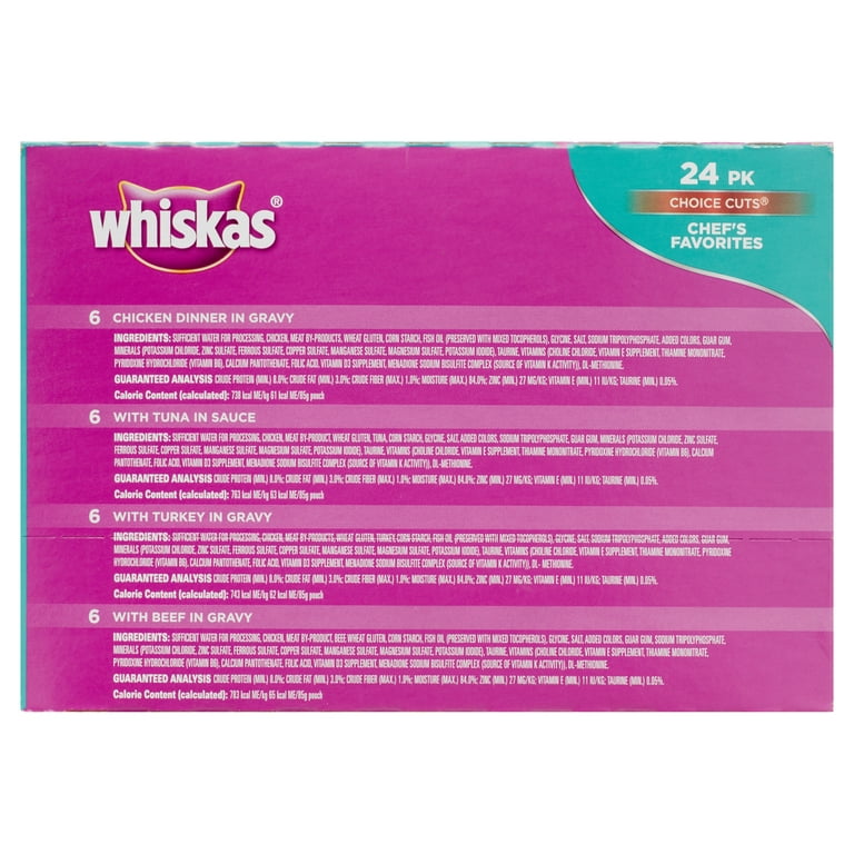 WHISKAS CHOICE CUTS Chef s Favorites Variety Pack Wet Cat Food 24 3 oz. Pouches