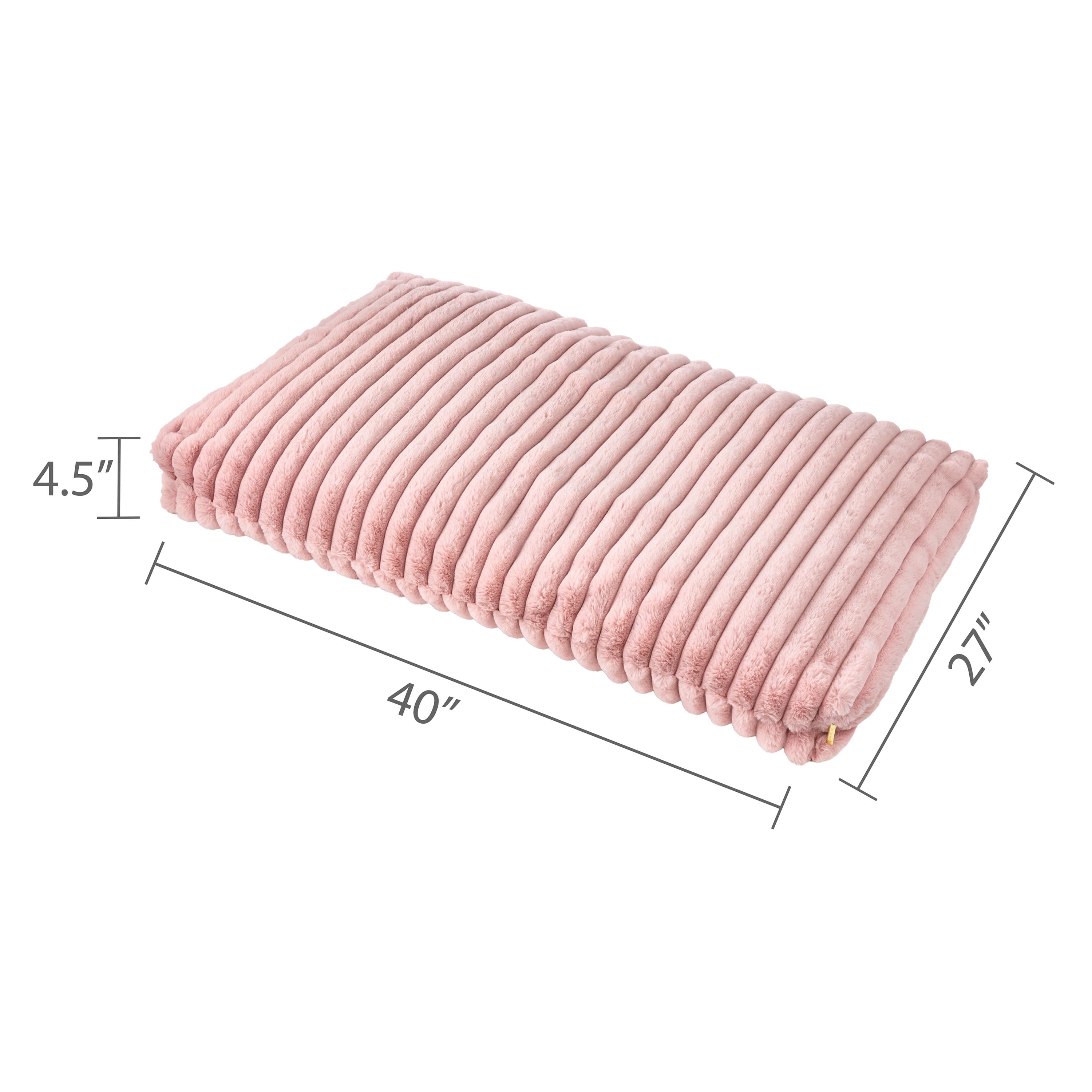 Vibrant Life Large Ribbed Orthopedic Pet Bed, Pink, 40" x 27"
