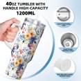 thumbnail image 3 of Salouo Lilies Flowers for 40oz Water Bottle with Handle & Flip Straw - Stainless Steel Vacuum Insulated Tumbler-Reusable Travel Coffee Mug- Gifts for Women & Men, 3 of 8