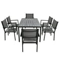thumbnail image 2 of 7 Pieces Outdoor Furniture Set, Legahome Modern Outdoor Patio Dining Sets, Patio Dining Furniture Set with 6 Textile Chairs and Dining Table, Patio Conversation Set for Backyard Poolside, Gray, 2 of 10