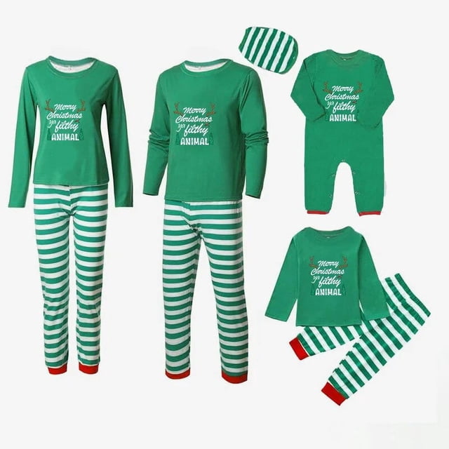 Pijamas familiares de Navidad, conjunto de pijamas a juego de animales sucios, Antler, Feliz Navidad, Ya