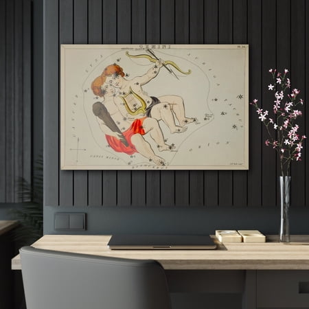 Vintage Gemini Zodiac Sign Art Poster Astrological Poster, Unframed Poster