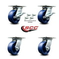 thumbnail image 2 of 5 Inch Solid Poly Caster Set with Ball Bearing 4 Swivel Lock and 2 Brake SCC, 2 of 2
