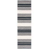 SAFAVIEH Metro Cletus Striped Runner Rug, Ivory/Black, 2'3" x 8'