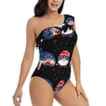 thumbnail image 3 of Goofa Three Gnome Independence Day Pattern Women's One Piece Swimsuits Tummy Control Bathing Suits Asymmetric One Shoulder Swimwear-Medium, 3 of 6