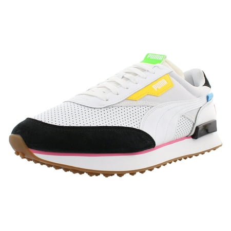 Puma Future Rider Finish Mens Shoes Size 11, Color: White/Puma Black/Fluo Pink