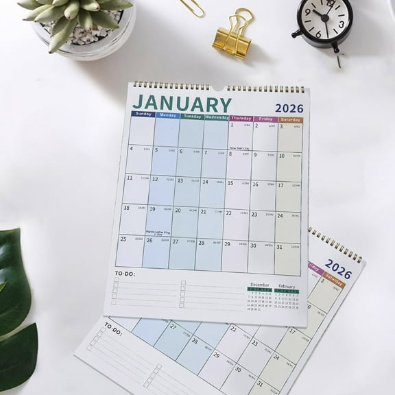 2026 Calendar 2026 Wall Calendar Jan. 2026 Dec. 2026 12" X 17" 12 Months Wall Calendar 2026 Hanging Hook Colorful Lump