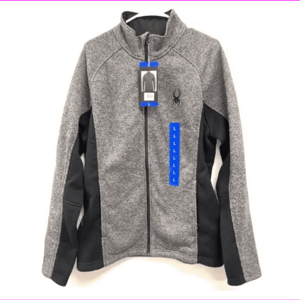 Spyder Men's Full Zip Constant Knit Jacket Blue Medium L/Black/Grey ...