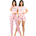 thumbnail image 1 of Pijama De 3 Piezas Mujer Pantalon Short Y Playera A Juego, 1 of 5