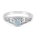 thumbnail image 6 of 14k White Gold Round Aquamarine And Diamond Ring, 6 of 6