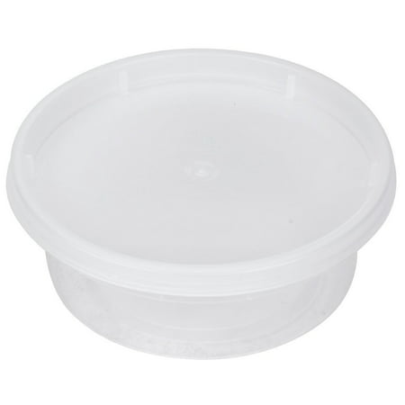 A World Of Deals Plastic Soup /Deli Food Containers with Lids, 8 oz, Set of