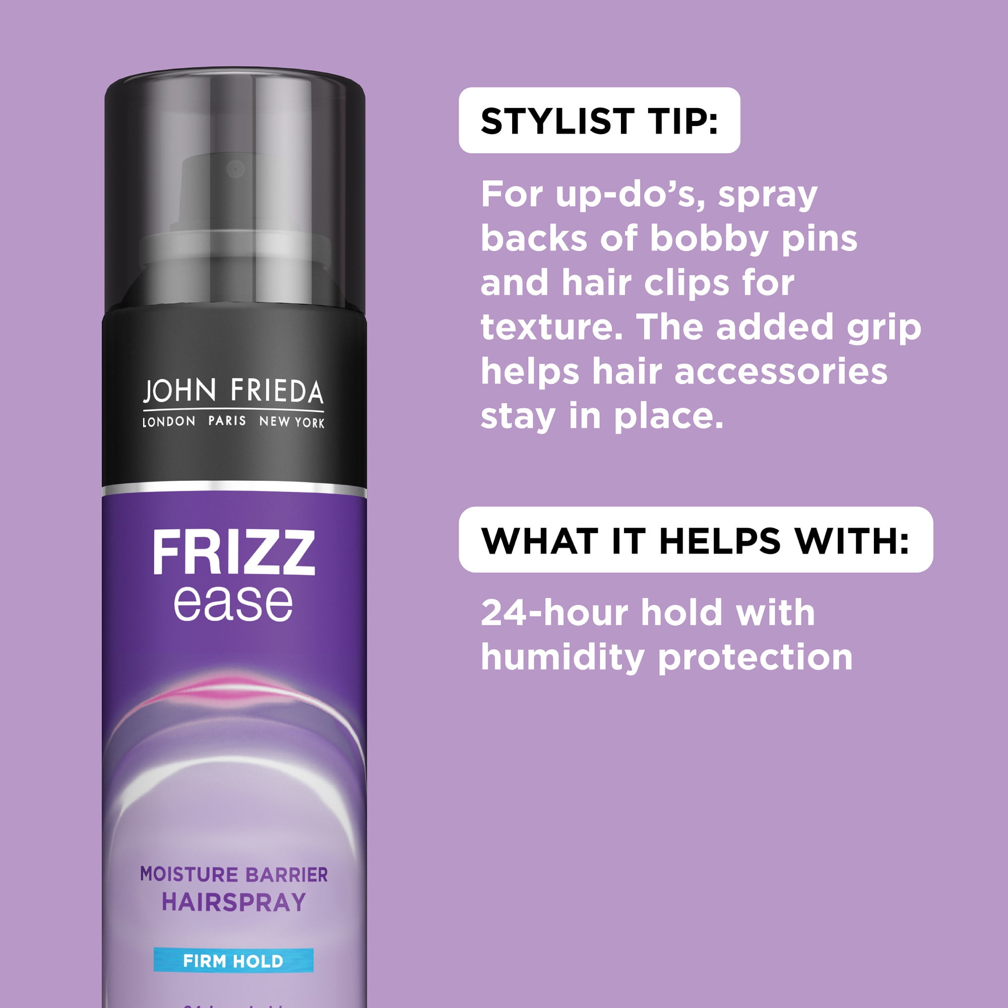 John Frieda Anti Frizz, Frizz Ease Firm Hold Unscented Hairspray, 12 fl oz  