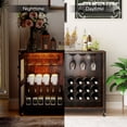 thumbnail image 2 of Gymax Wine Bar Cabinet w/ Wheels LED Lights Storage Shelves Glass Holders Wine Racks, 2 of 10