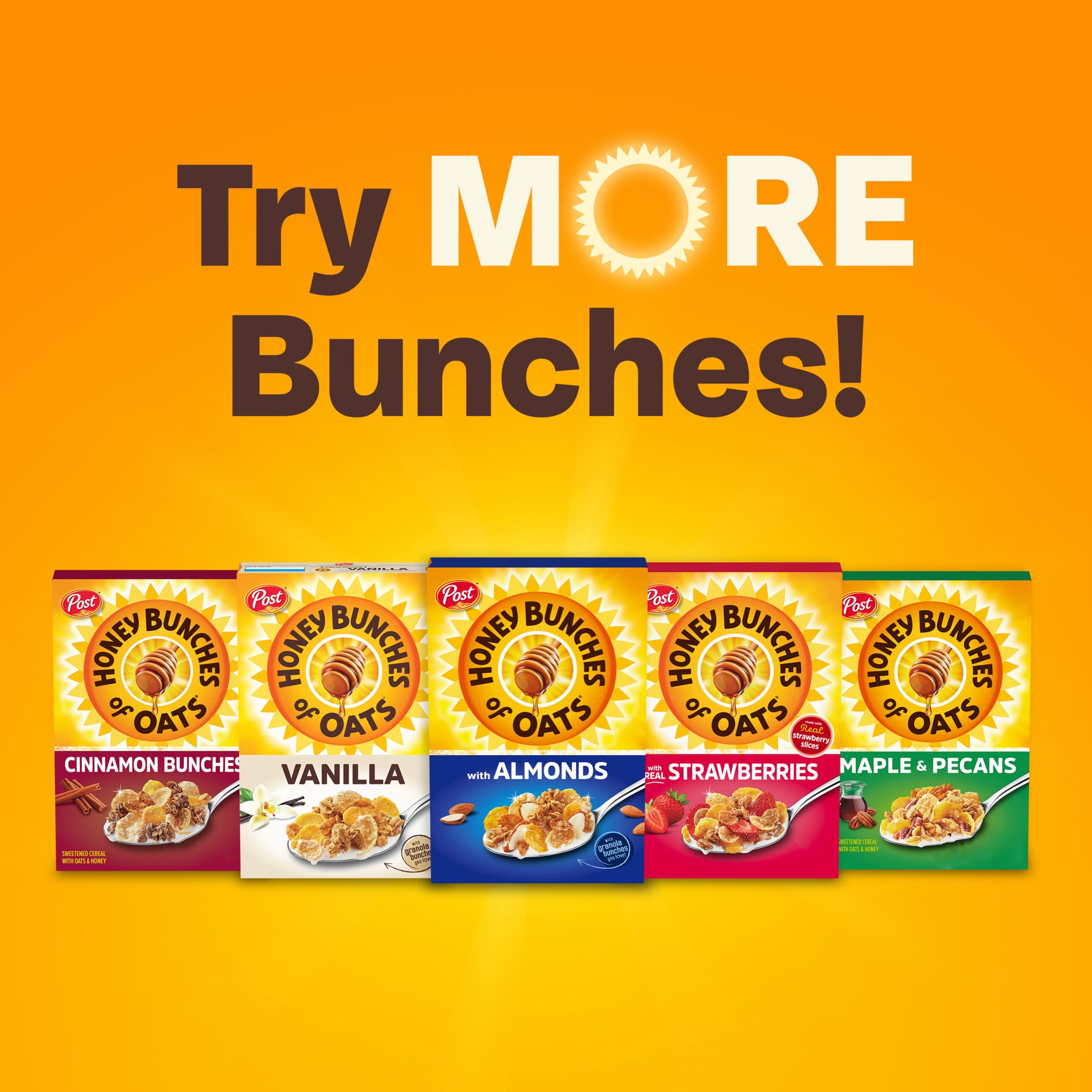 Honey Bunches of Oats Honey Roasted Breakfast Cereal Bag with Oats and Granola Clusters, 32 oz Bag