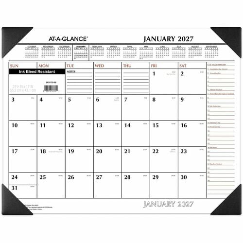 AT-A-GLANCE 2027 Two-Color Monthly Desk Pad Calendar Standard 21 34 x 17 - Desk | 2-Pack (2 Total)