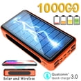 thumbnail image 2 of 100000Mah Power Bank Batería Externa Inalámbrica Solar Portátil Impermeable Luz LED Gran Capacidad Al Aire Libre Carga Inalámbrica, 2 of 8