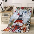 thumbnail image 2 of Christmas Gnome Throw Flannel Blanket 32x48In Squirrel Cat Poinsettia Xmas Tree Board Super Soft Cozy Bed Blanket, Lightweight Plush Fuzzy Bed Throw for Bedroom Sofa Couch Living Room, 2 of 4