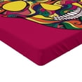 thumbnail image 2 of Ambesonne Sugar Skull Fitted Sheet, Colorful Calavera, Queen Size, Multicolor, 2 of 3