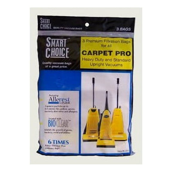 Carpet Pro 06.153 / Fb06153 Upright Vacuum Bags For Cpu Uprights- Genuine -3 Pack