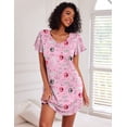 thumbnail image 3 of Ekouaer 2 Pack Nightgowns for Women Flare Short Sleeve Sleepshirt V Neck Sleepwear Pajama Dress, 3 of 6