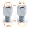 thumbnail image 1 of 2pcs Scooter Motorcycle Rear Mirror Adapters M10 10MM M8 8MM 6MM Clockwise Anti-clockwise Right Left hand thread Changing Screw, 1 of 7