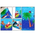 thumbnail image 6 of HAPPY BAY Men's Beach Button Down Funky Santa Claus Party Dress Shirt Vacation Hawaiian Ugly Christmas Tree Gifts shirts for Men 3XL Santa Surf, Blue, 6 of 7