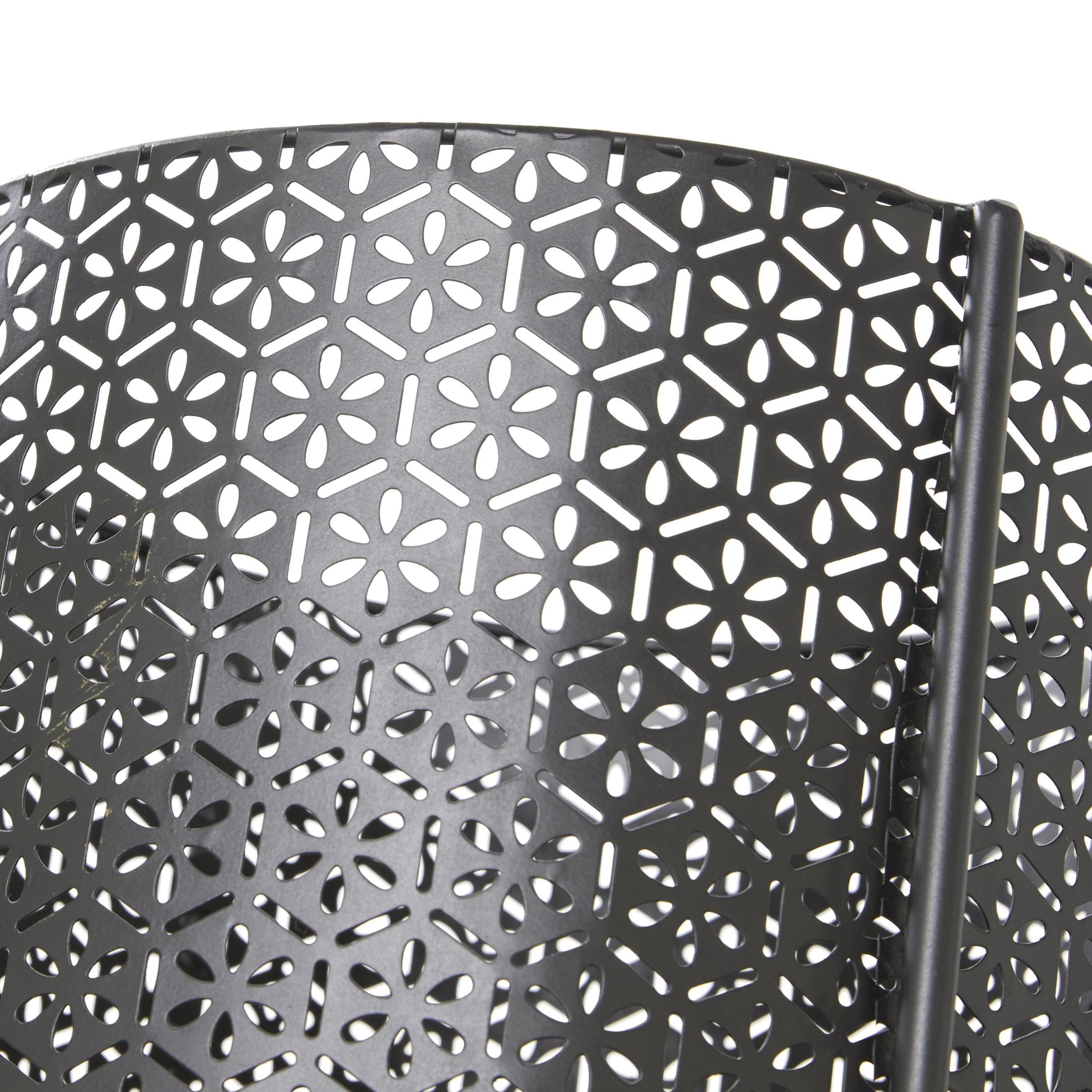CosmoLiving by Cosmopolitan 18", 12"H Cutout Black Metal Floral Planter with Removable Stand (2 Count)