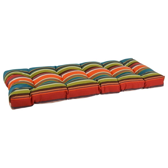 Blazing Needles 46-inch by 19-inch Tufted Patterned Outdoor Spun Polyester Loveseat Cushion