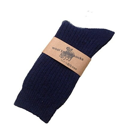 

Lian LifeStyle Women s 1 Pair Knitted Wool Socks One Size 7-10 (Navy Blue)