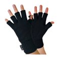 thumbnail image 1 of THMO - Mens Black 3M Thinsulate Insulation Lined Fingerless Gloves, 1 of 2