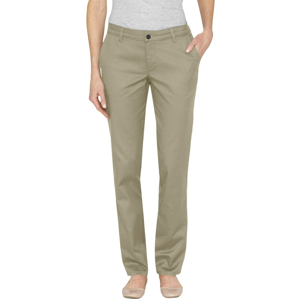 Genuine Dickies Women's Slim Fit Straight Leg Stretch Twill Pant