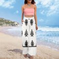 thumbnail image 7 of WTOBBY Women's Summer Boho Palazzo Wide Leg Pants with Geometric Print High Waist Elastic Drawstring and Side Pockets for Fashionable Comfort ,White XL, 7 of 7